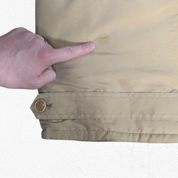 1990s Vintage Beige Tan Faux Shearling Lined Full Zip Y2K Jacket Size Medium - Picture 9 of 10